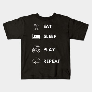 Eat sleep play repeat gamer lifecycle Kids T-Shirt